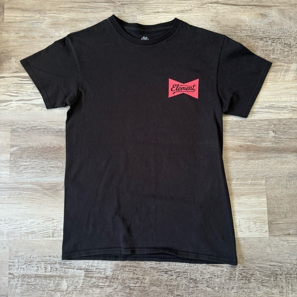 Element black and red skate t shirt Budweiser graphic style men’s S 17x26